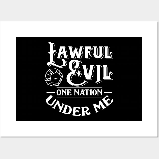 Tabletop Gaming DM Print Lawful Evil Dragons D20 Dice Tee Wall Art by Linco